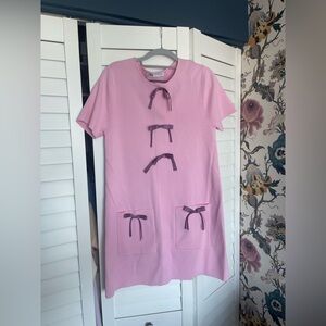Zara Pink Mini Dress with Purple Ribbon Bows